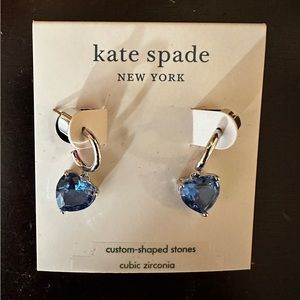 Kate spade blue heart earrings